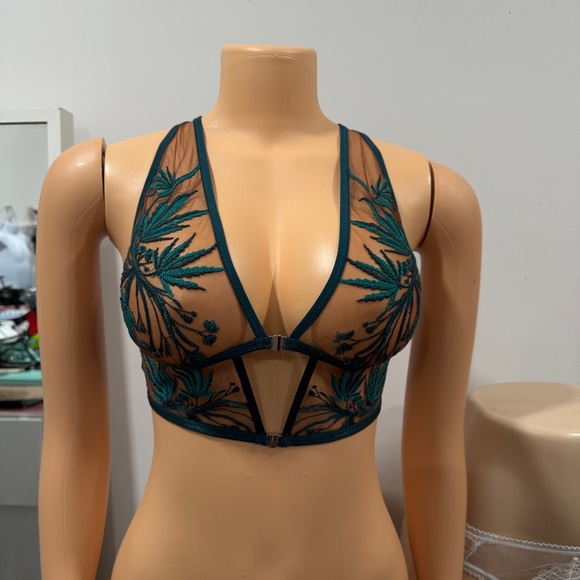 Thistle and Spire Brooklyn Haze Bralette Emerald Green Espresso - Picture 9 of 9